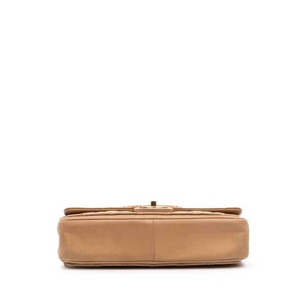 Pre-owned Chanel Medium Bicolor Calfskin Graphic Flap Brown