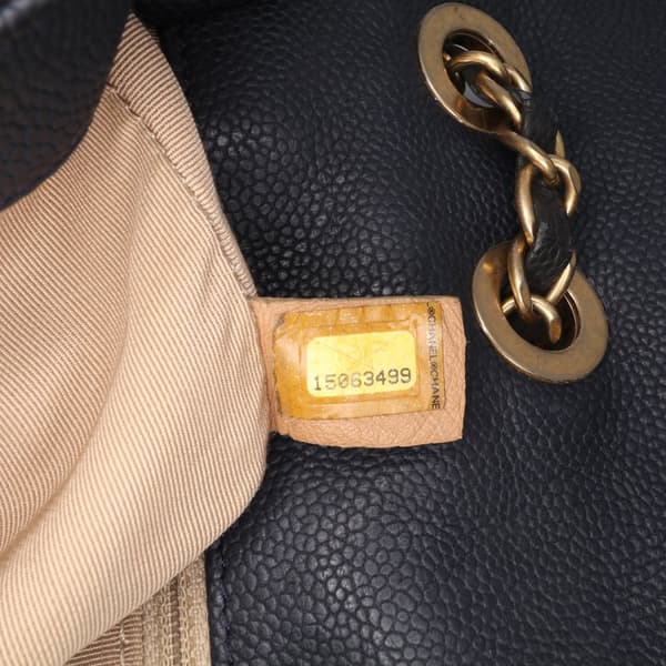 Pre-owned Chanel Caviar Wild Stitch Flap Blue