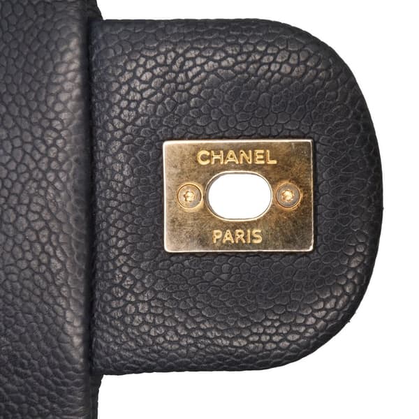 Pre-owned Chanel Caviar Wild Stitch Flap Blue