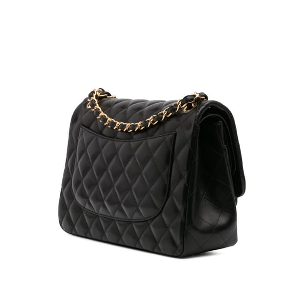 Pre-owned Chanel Jumbo Classic Lambskin Double Flap Black