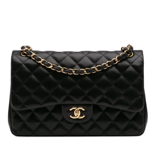 Pre-owned Chanel Jumbo Classic Lambskin Double Flap Black
