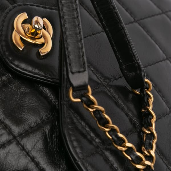 Pre-owned Chanel Small Aged Calfskin Bubble CC Flap Black