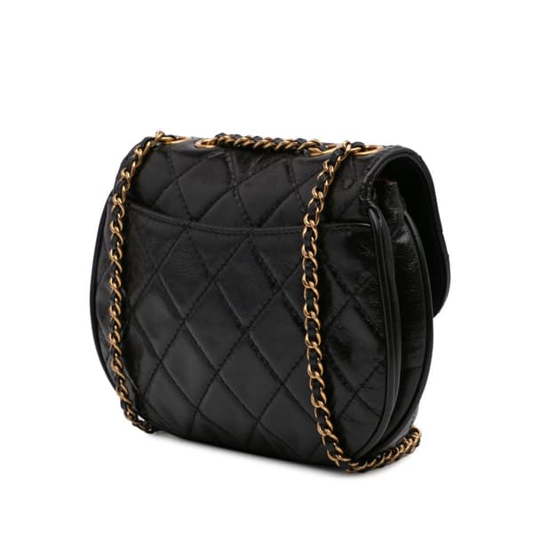 Pre-owned Chanel Small Aged Calfskin Bubble CC Flap Black