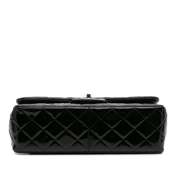 Pre-owned Chanel Jumbo Classic Patent Double Flap Black