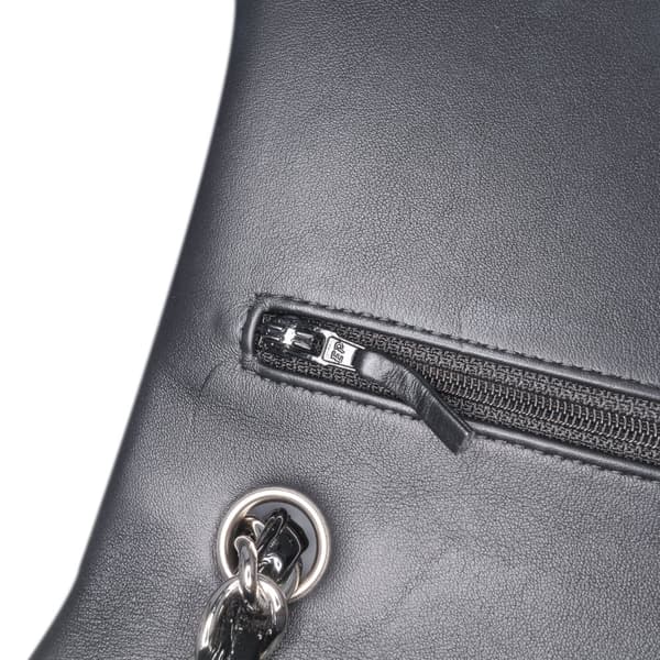 Pre-owned Chanel Jumbo Classic Patent Double Flap Black