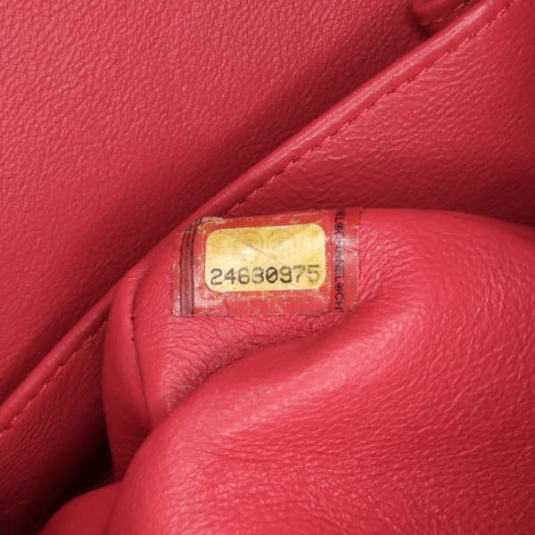 Pre-owned Chanel Medium Classic Chevron Lambskin Double Flap Red