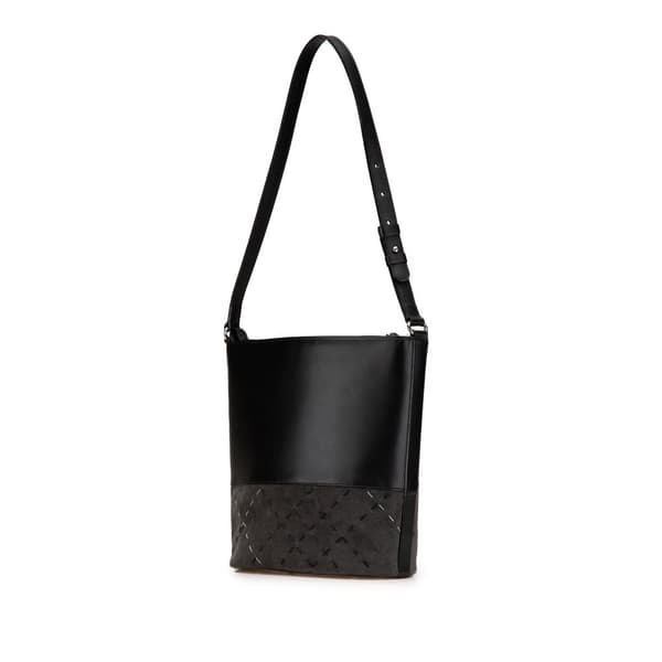 Pre-owned Burberry Calfskin and Suede Shoulder Bag Black