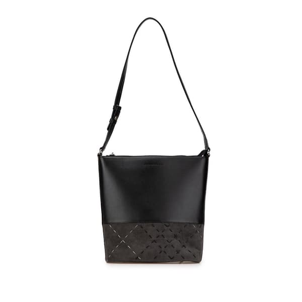 Pre-owned Burberry Calfskin and Suede Shoulder Bag Black