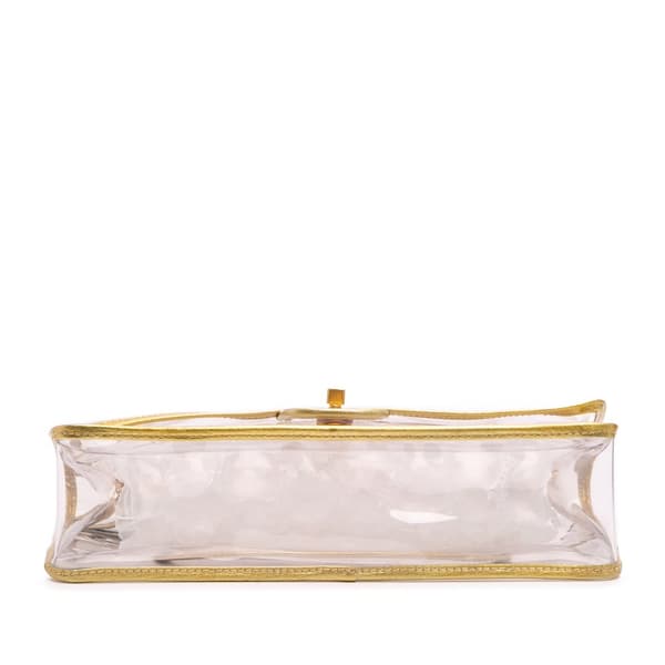 Pre-owned Chanel Medium PVC and Metallic Lambskin Naked Flap White