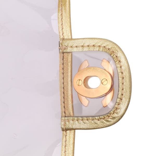Pre-owned Chanel Medium PVC and Metallic Lambskin Naked Flap White