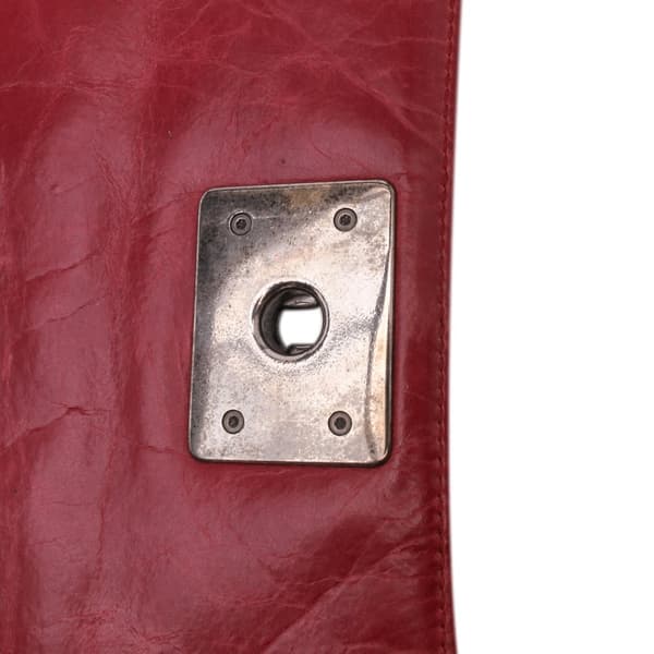 Pre-owned Chanel Quilted Glazed Calfskin Soft Boy Flap Red