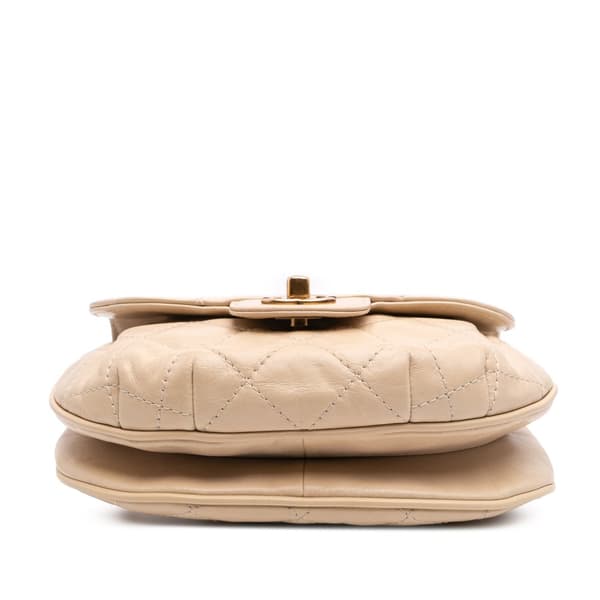 Pre-owned Chanel Small Aged Calfskin Bubble CC Flap Brown