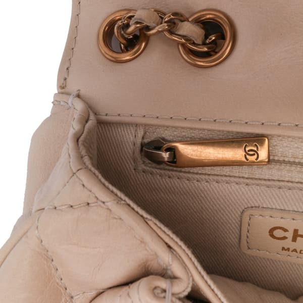 Pre-owned Chanel Small Aged Calfskin Bubble CC Flap Brown