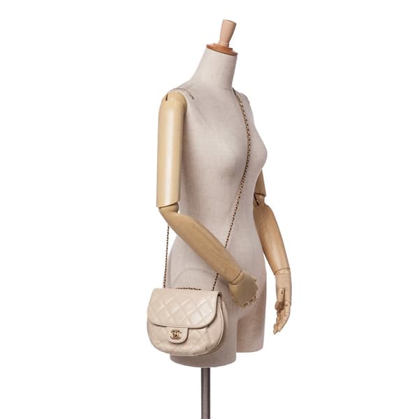 Pre-owned Chanel Small Aged Calfskin Bubble CC Flap Brown