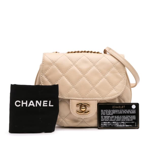 Pre-owned Chanel Small Aged Calfskin Bubble CC Flap Brown