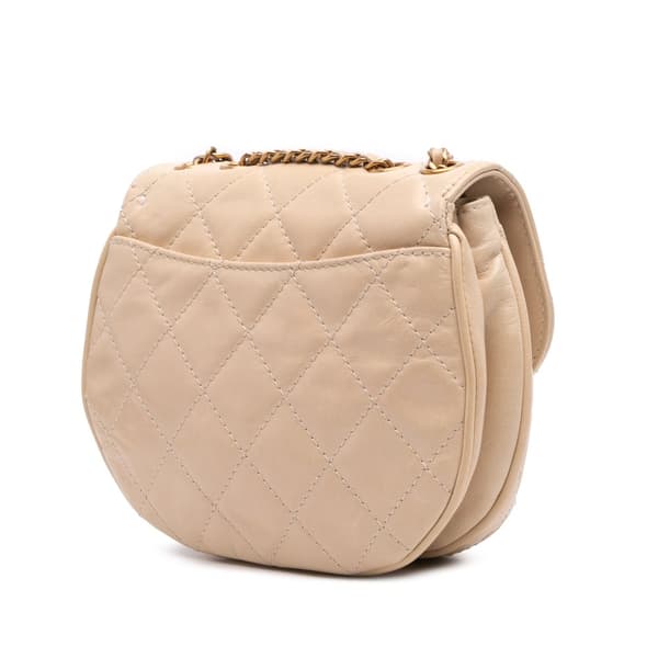 Pre-owned Chanel Small Aged Calfskin Bubble CC Flap Brown