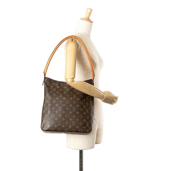 Pre-owned Louis Vuitton Monogram Looping GM Brown
