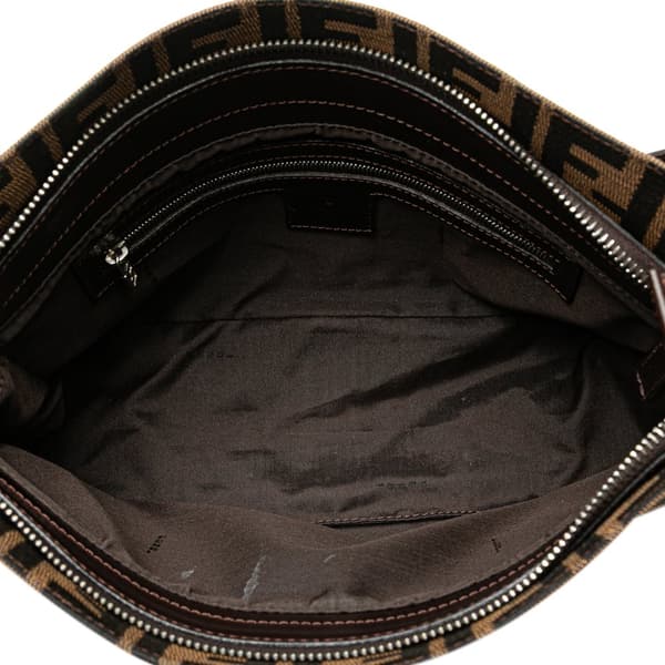 Pre-owned Fendi Zucca Canvas Shoulder Bag Brown