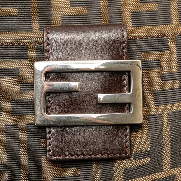 Pre-owned Fendi Zucca Canvas Shoulder Bag Brown