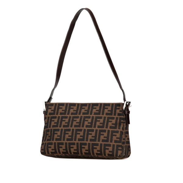 Pre-owned Fendi Zucca Canvas Shoulder Bag Brown