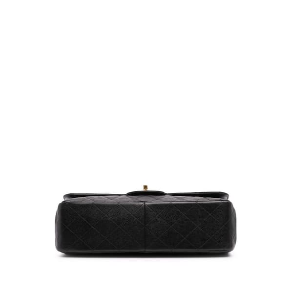 Pre-owned Chanel Jumbo Classic Caviar Double Flap Black