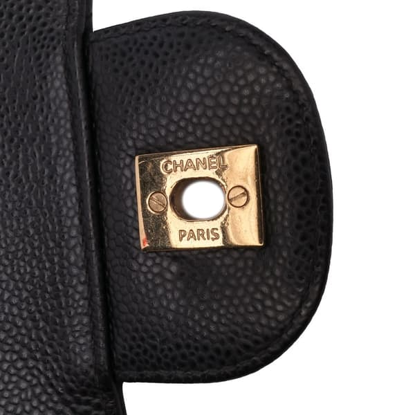 Pre-owned Chanel Jumbo Classic Caviar Double Flap Black