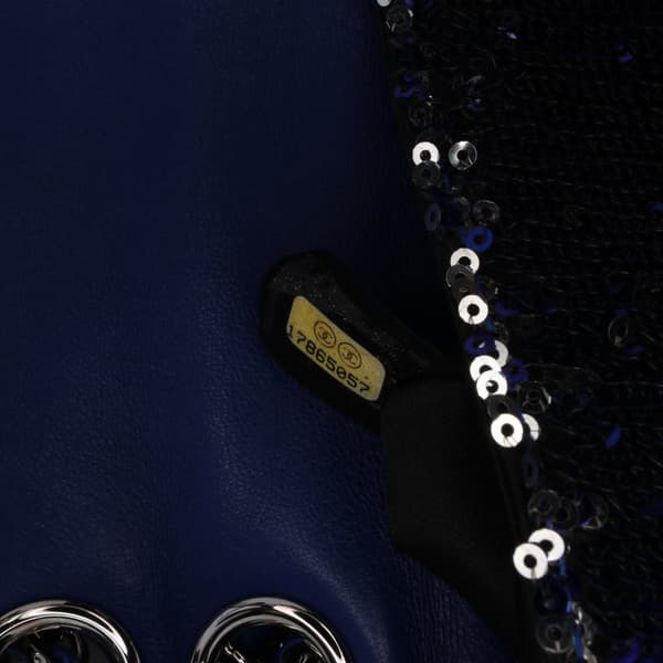 Pre-owned Chanel Medium Classic Sequin Single Flap Blue