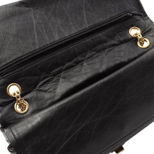 Pre-owned Chanel Reissue 2.55 Aged Calfskin Double Flap 226 Black