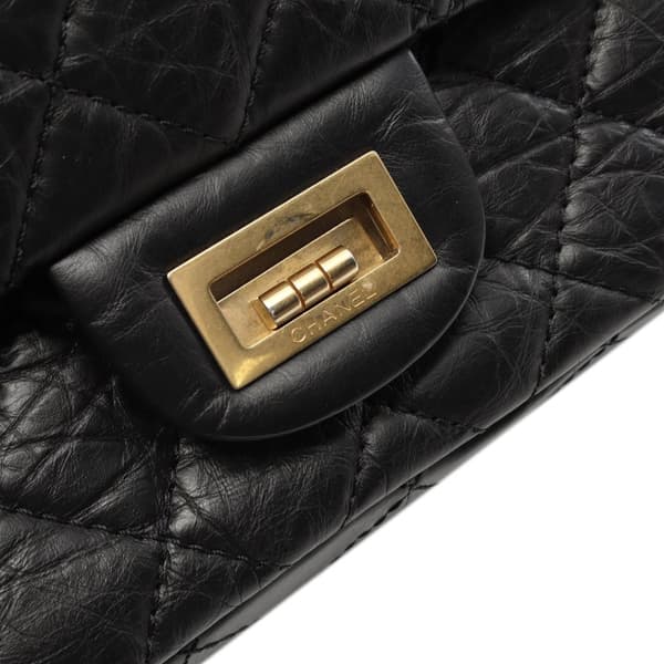 Pre-owned Chanel Reissue 2.55 Aged Calfskin Double Flap 226 Black