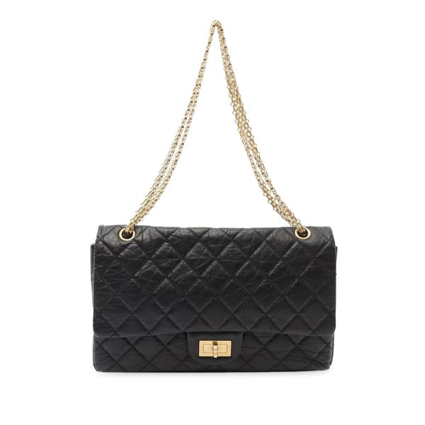 Pre-owned Chanel Reissue 2.55 Aged Calfskin Double Flap 226 Black