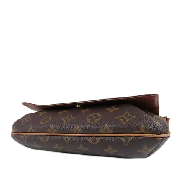 Pre-owned Louis Vuitton Monogram Musette Tango Short Strap Brown