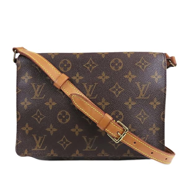 Pre-owned Louis Vuitton Monogram Musette Tango Short Strap Brown
