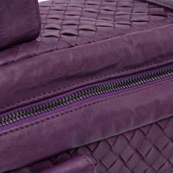 Pre-owned Bottega Veneta Nappa Intrecciato Shoulder Bag Purple