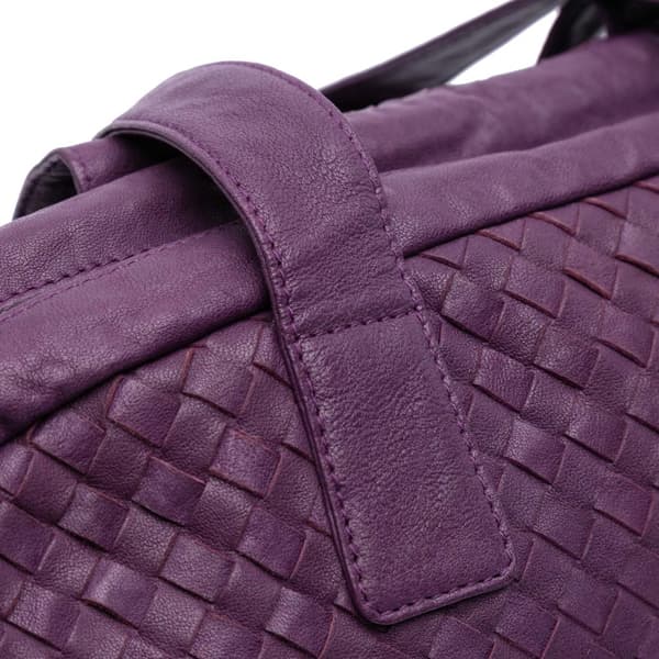 Pre-owned Bottega Veneta Nappa Intrecciato Shoulder Bag Purple