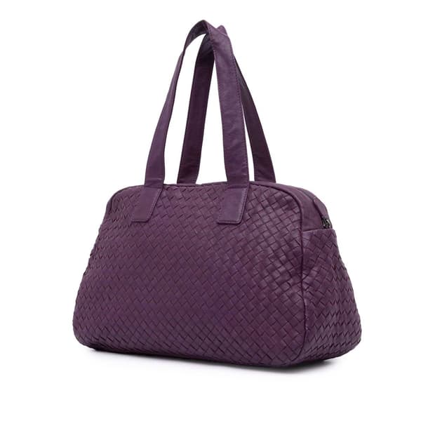 Pre-owned Bottega Veneta Nappa Intrecciato Shoulder Bag Purple