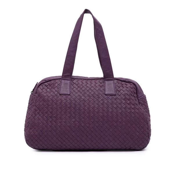 Pre-owned Bottega Veneta Nappa Intrecciato Shoulder Bag Purple