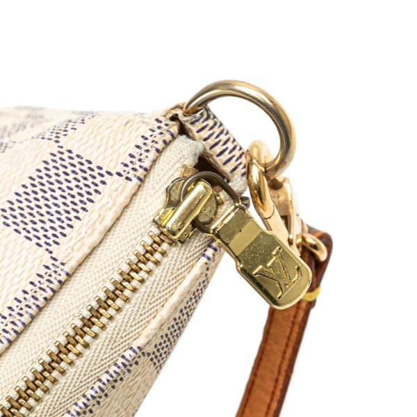 Pre-owned Louis Vuitton Damier Azur Pochette Accessoires White