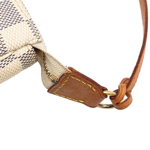 Pre-owned Louis Vuitton Damier Azur Pochette Accessoires White