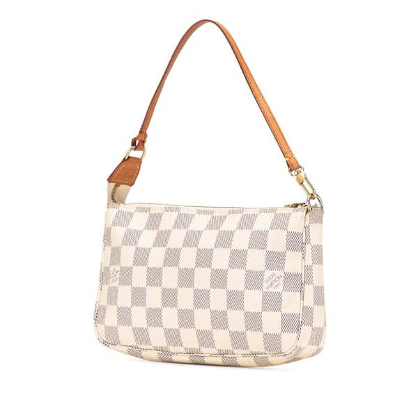 Pre-owned Louis Vuitton Damier Azur Pochette Accessoires White