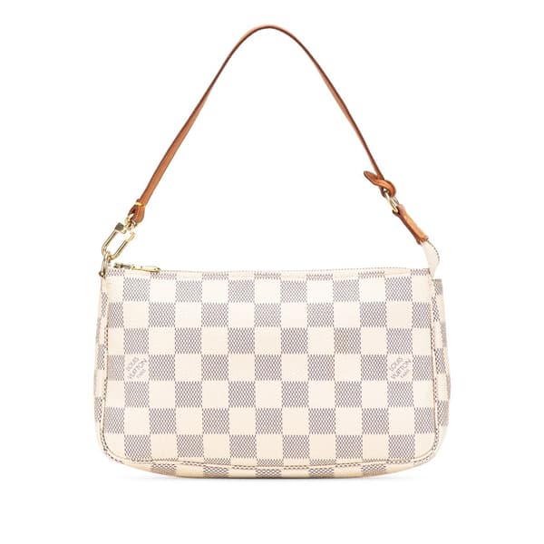 Pre-owned Louis Vuitton Damier Azur Pochette Accessoires White