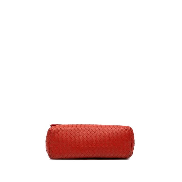 Pre-owned Bottega Veneta Nappa Intrecciato Flap Shoulder Bag Red