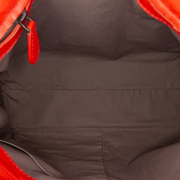 Pre-owned Bottega Veneta Nappa Intrecciato Flap Shoulder Bag Red