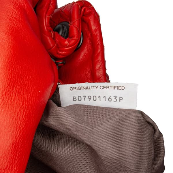 Pre-owned Bottega Veneta Nappa Intrecciato Flap Shoulder Bag Red