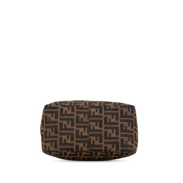 Pre-owned Fendi Zucca Canvas Double Flap Shoulder Bag Brown