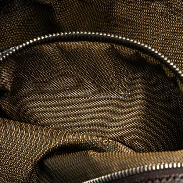 Pre-owned Fendi Zucca Canvas Double Flap Shoulder Bag Brown