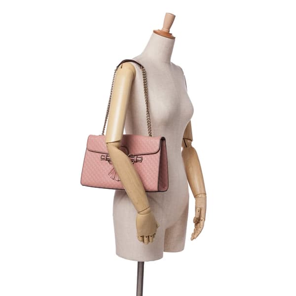 Pre-owned Gucci Medium Microguccissima Emily Shoulder Bag Pink