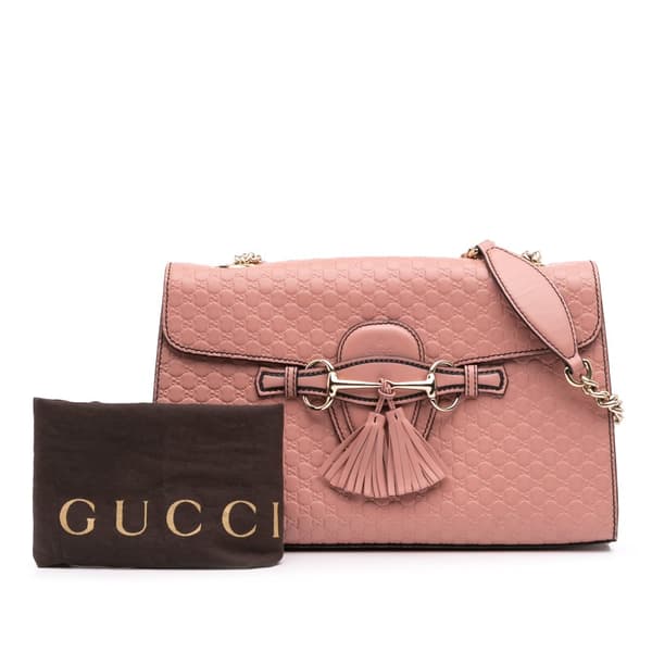 Pre-owned Gucci Medium Microguccissima Emily Shoulder Bag Pink