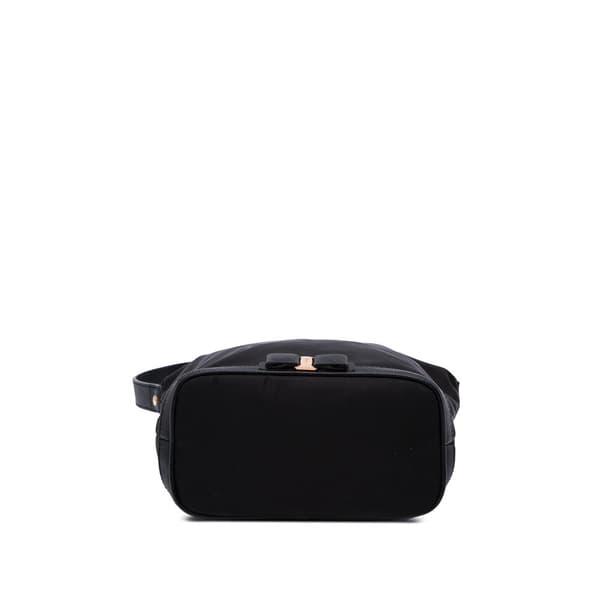 Pre-owned Ferragamo Nylon Vara Bow Shoulder Bag Black
