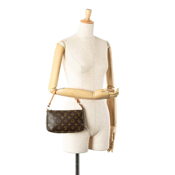 Pre-owned Louis Vuitton Monogram Pochette Accessoires Brown