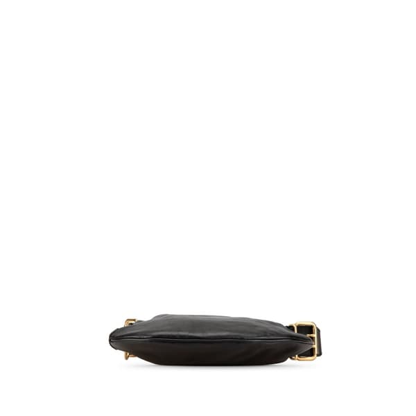 Pre-owned Fendi Leather Oyster Shoulder Bag Black